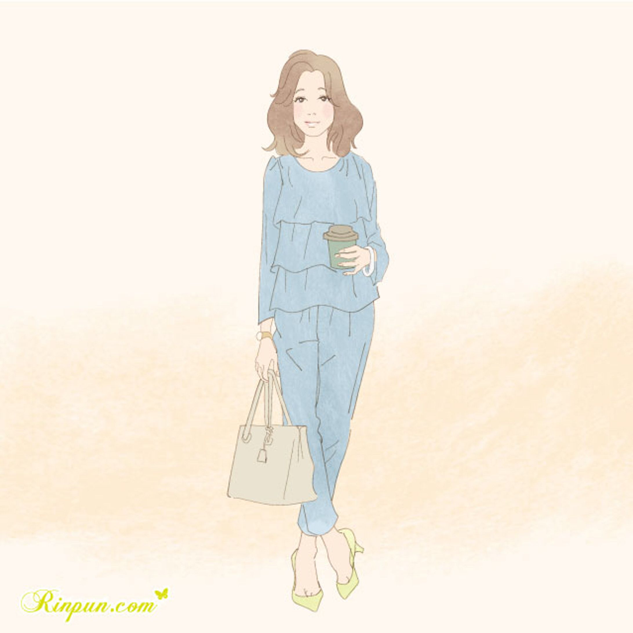 セットアップを着る40代女性-1