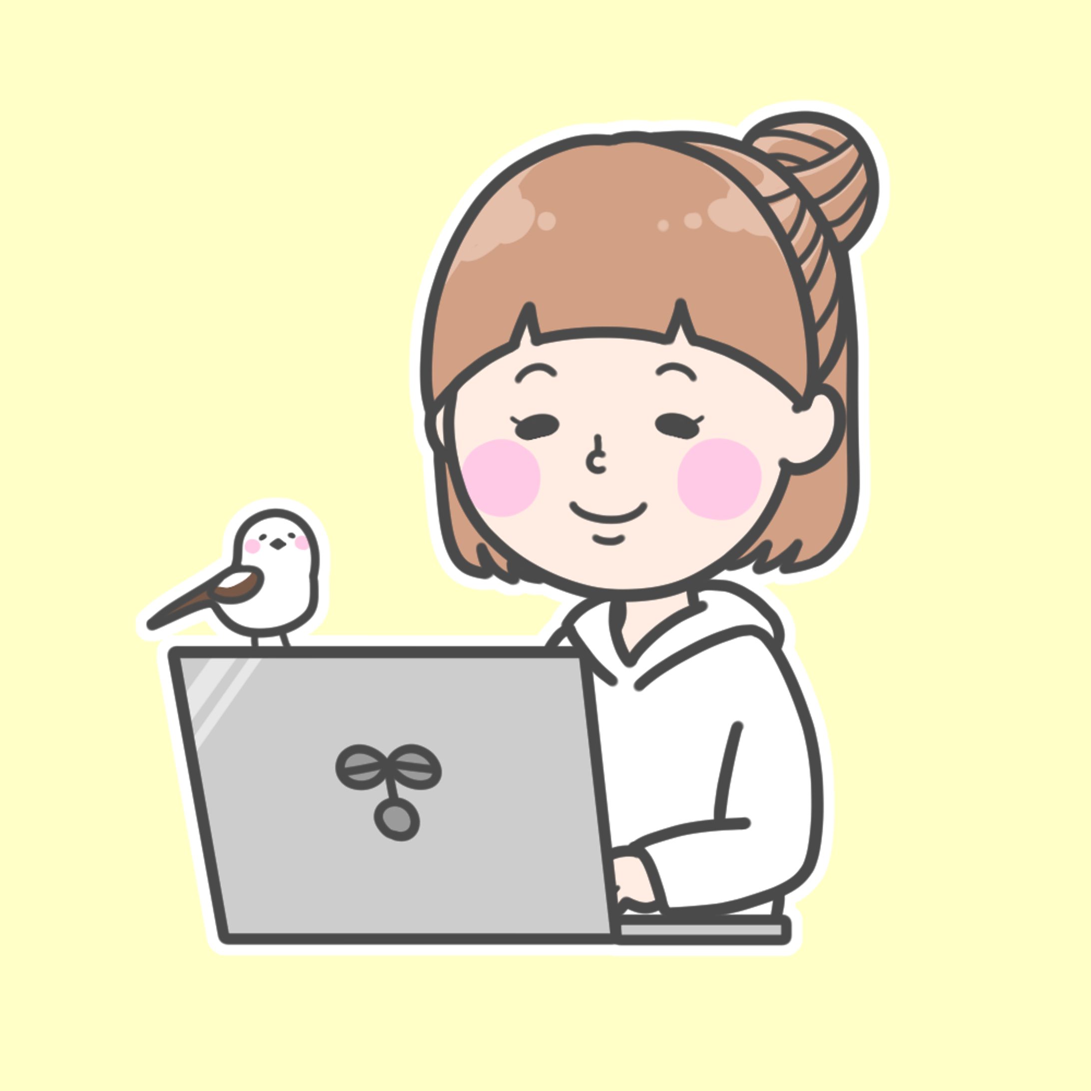 アイコン（女性とパソコン）-1