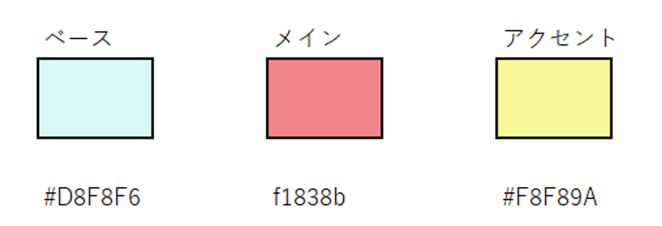 爽やかさを感じられるようにベースは水色。アクセントは黄色にしました。　ペルソナの女性らしさを取り込むためにメインにピンク系にしました。