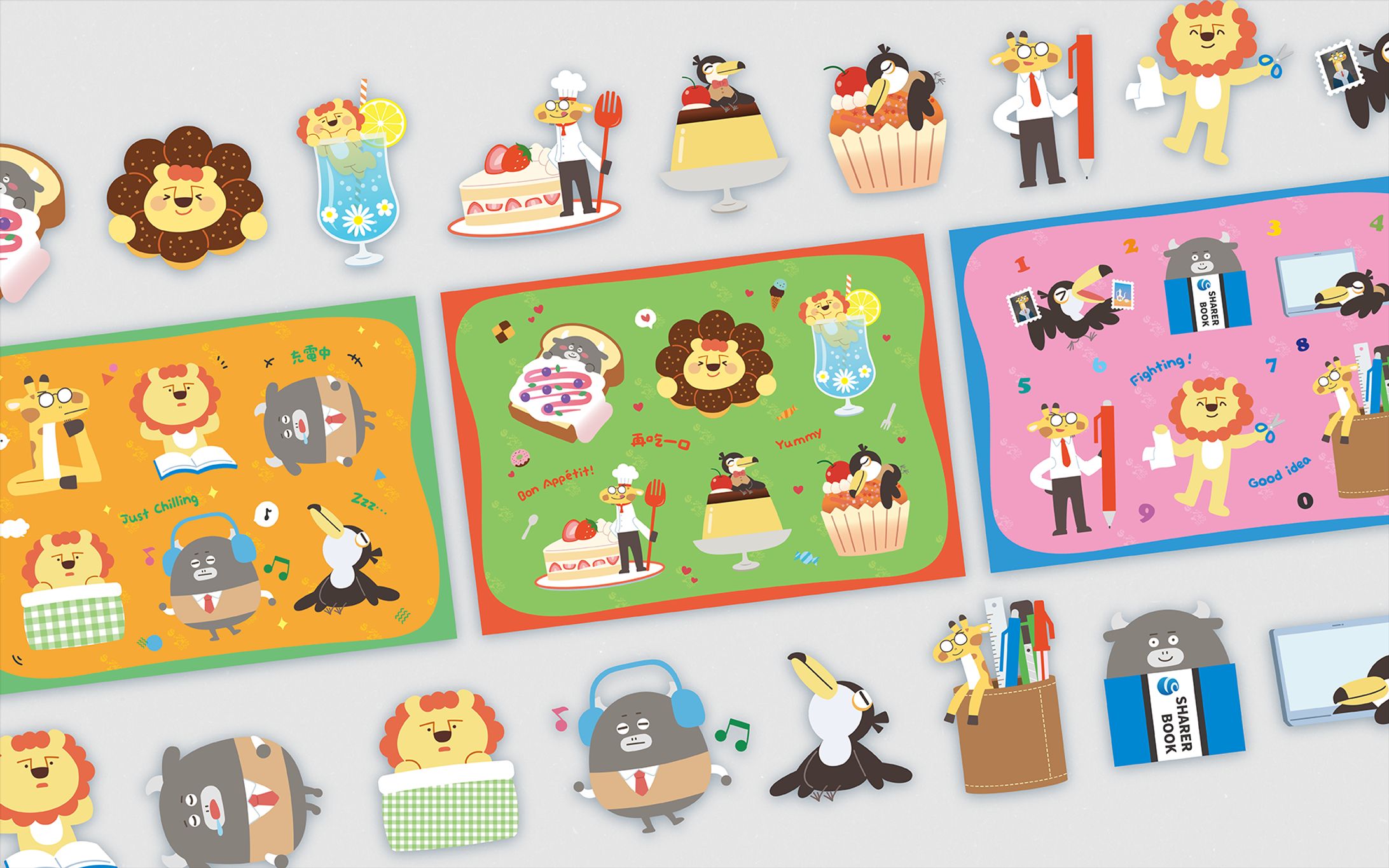 動物水晶貼｜文創商品設計、插畫-1