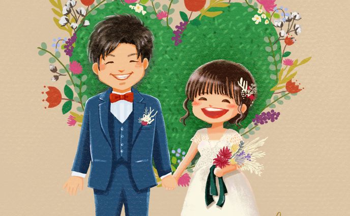 結婚祝い似顔絵イラスト
