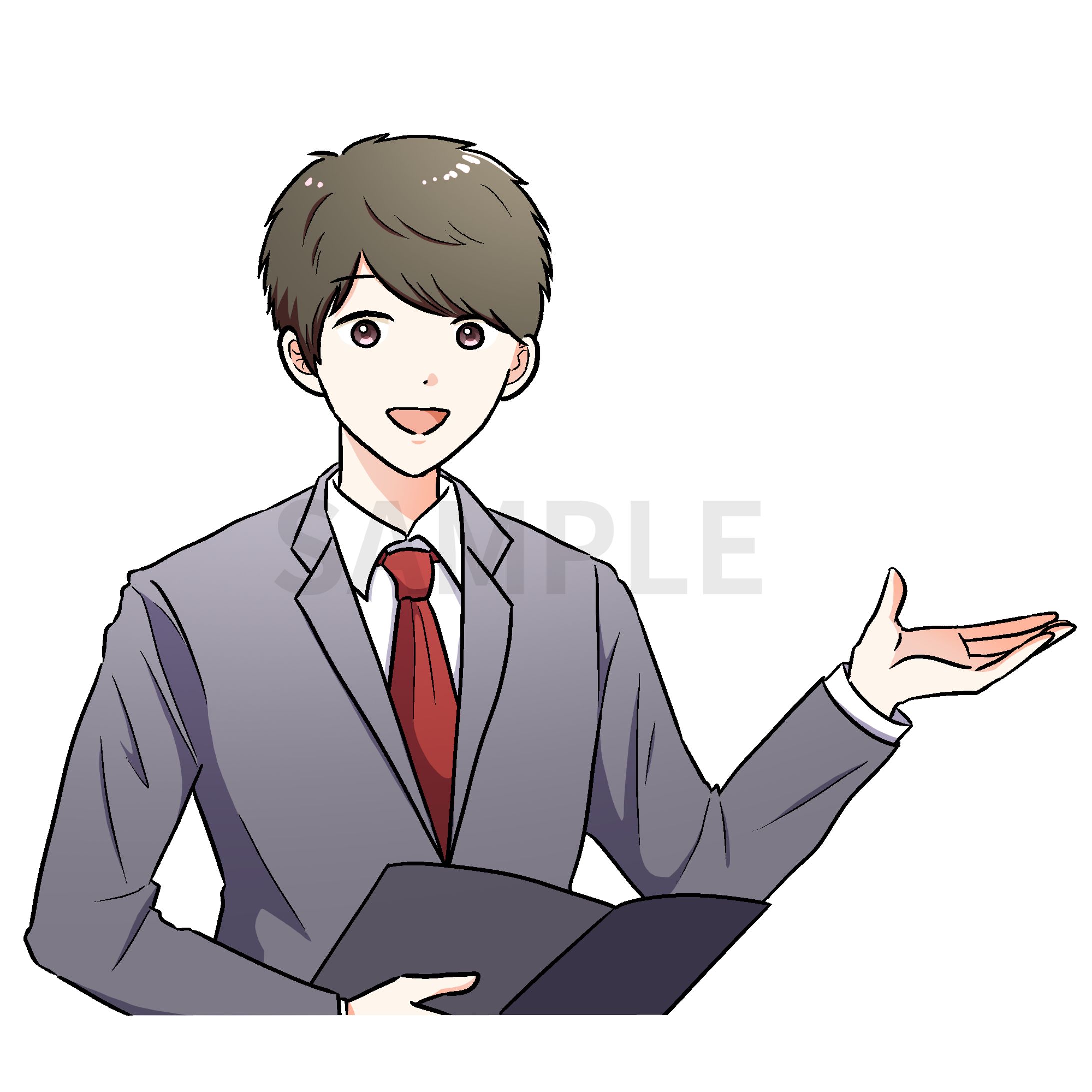 【サンプル】アニメタッチのカットイラスト-1