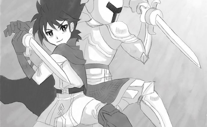 勇者ああああ&戦士うううう。pan様のポーズをスケッチしました。
#イラスト
#オリジナルイラスト
#一次創作
#一次創作イラスト
#AdobeFresco