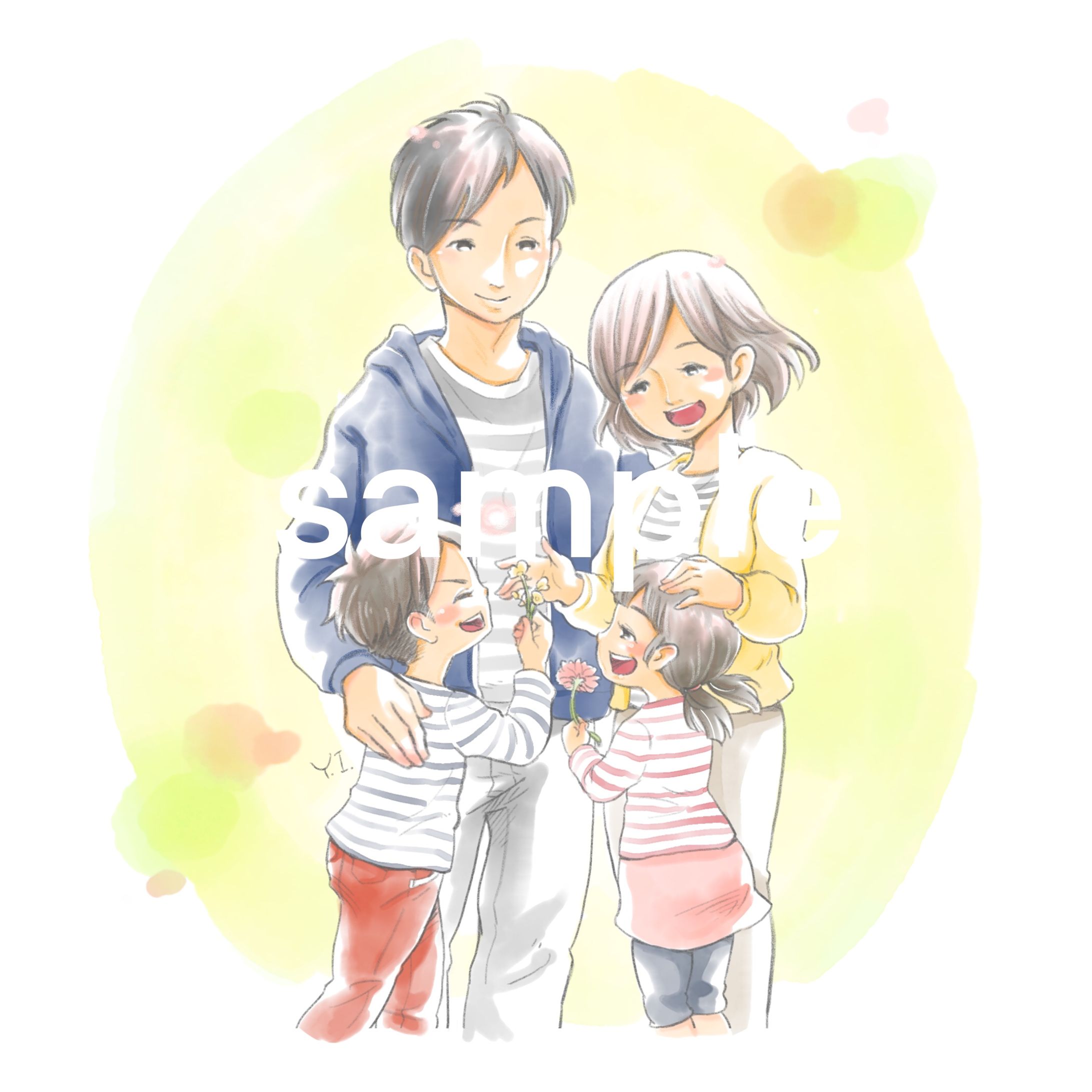 家族、親子、子供がテーマのイラスト-1
