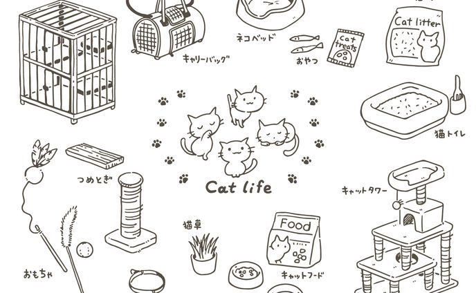 猫関連　イラストカット