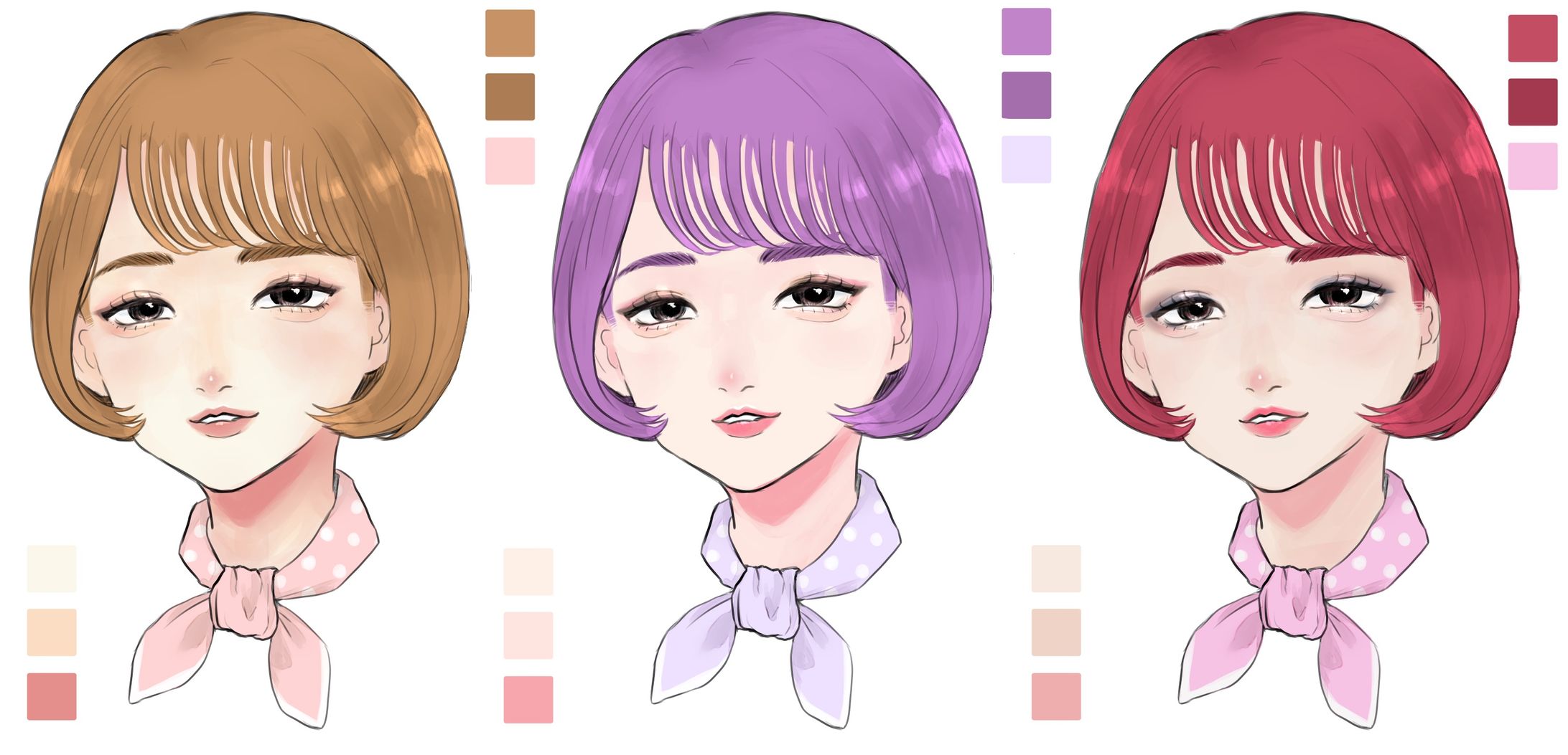 キャラクターデザイン　カラー別-1