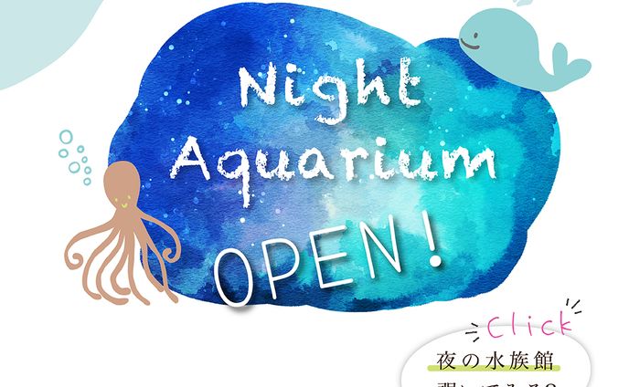 水族館のナイトアクアリウム告知バナー