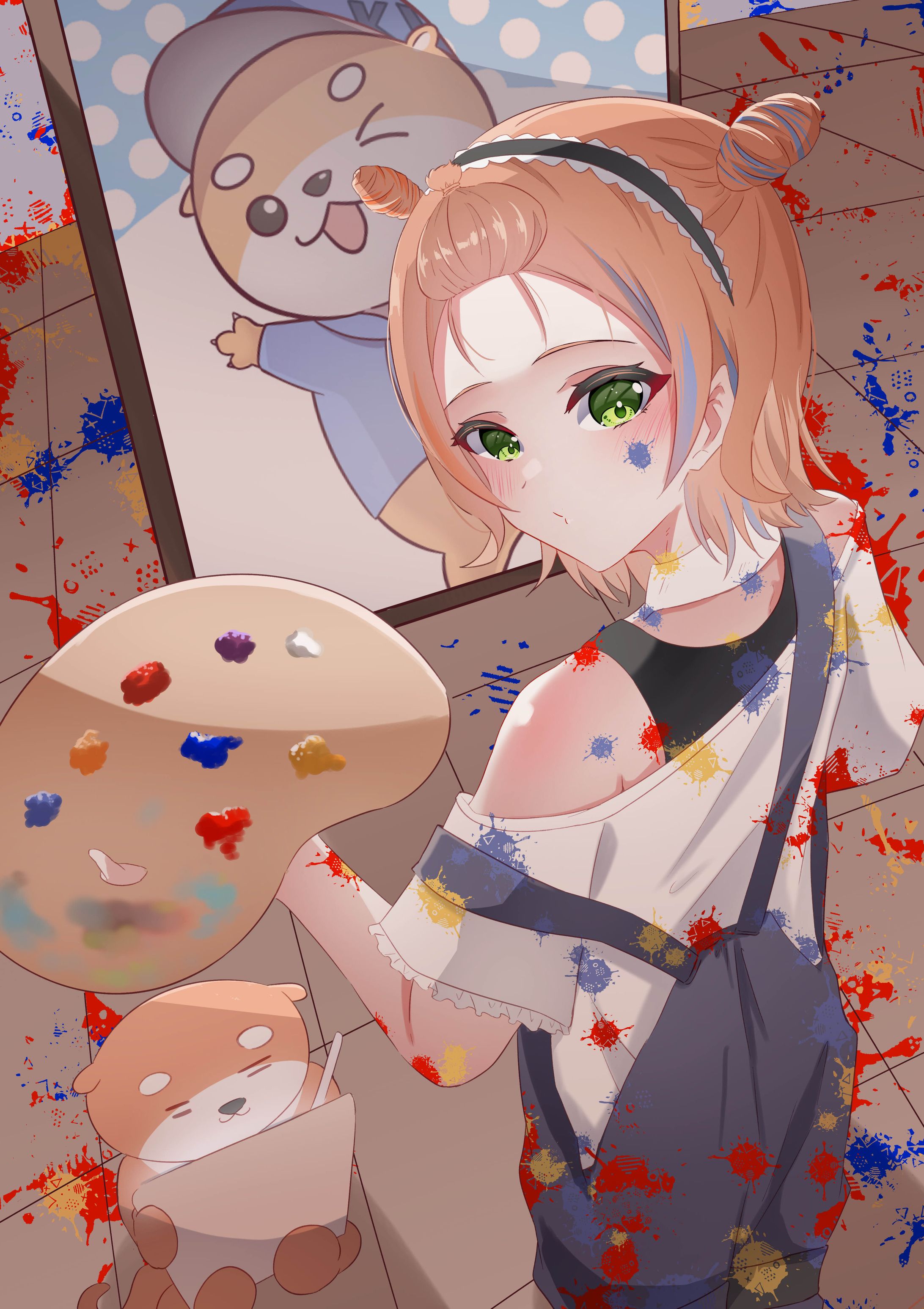 オリジナルキャラクター　お絵描き風景イラスト-1