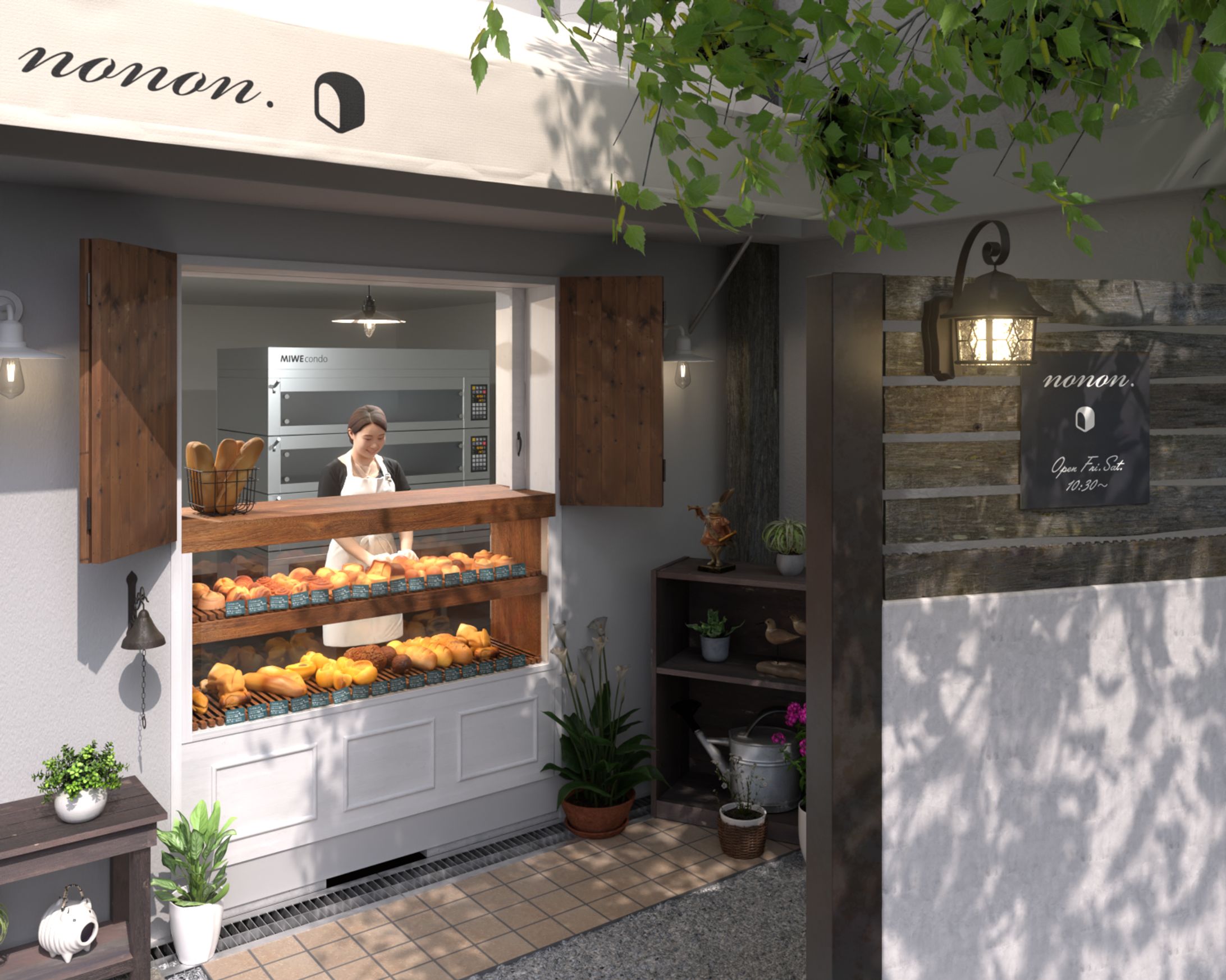 ベーカリー外観／CGパース-1