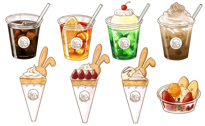ぴょんぴょんCafe＆nail様HP・メニューイラスト
