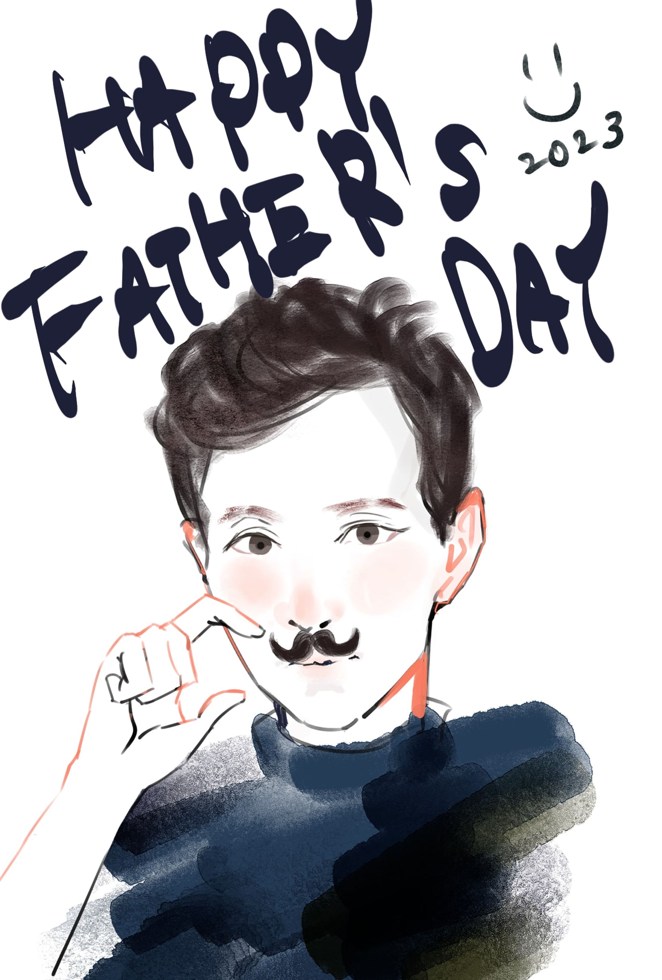 ポストカード、似顔イラスト-1