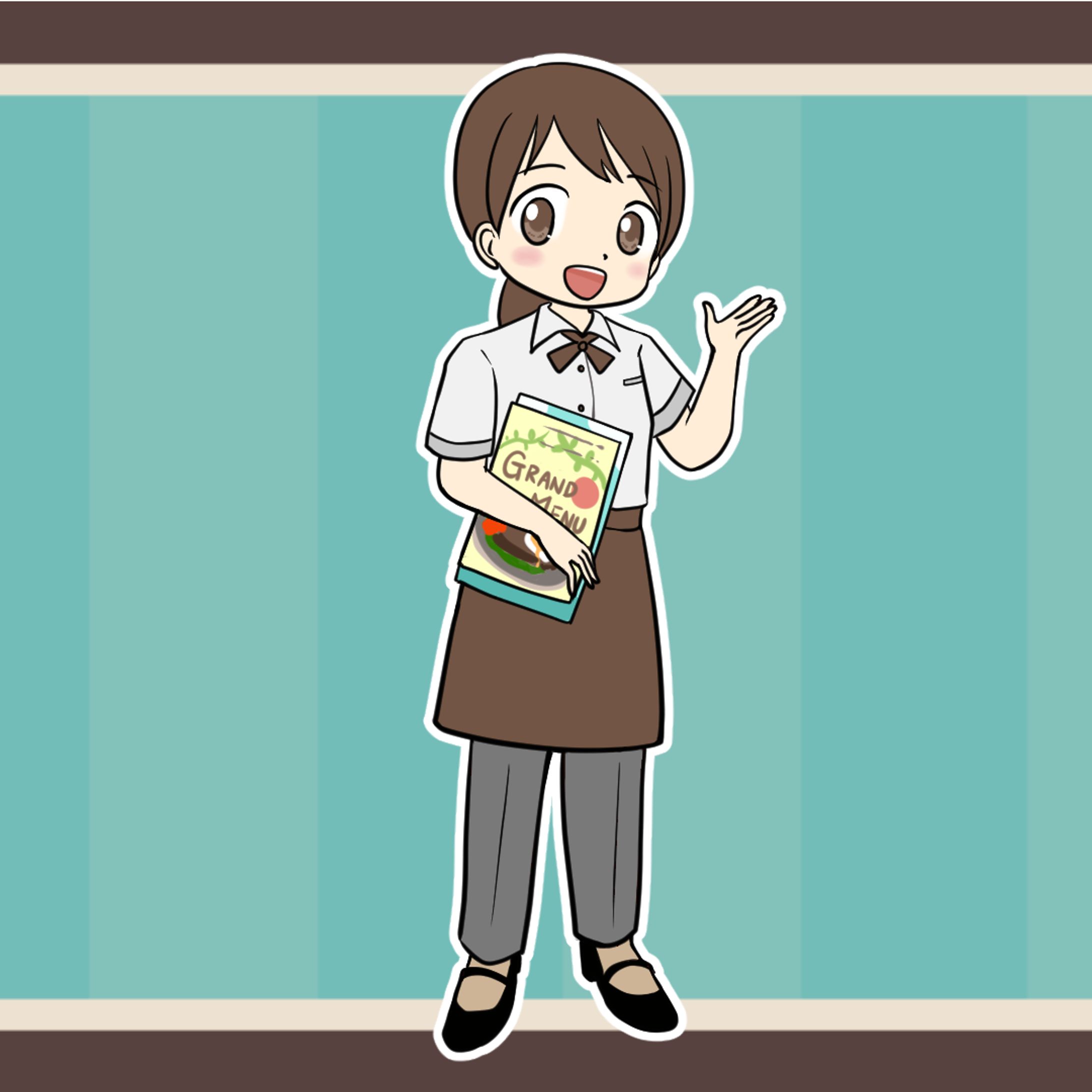デフォルメ　カフェ店員-1