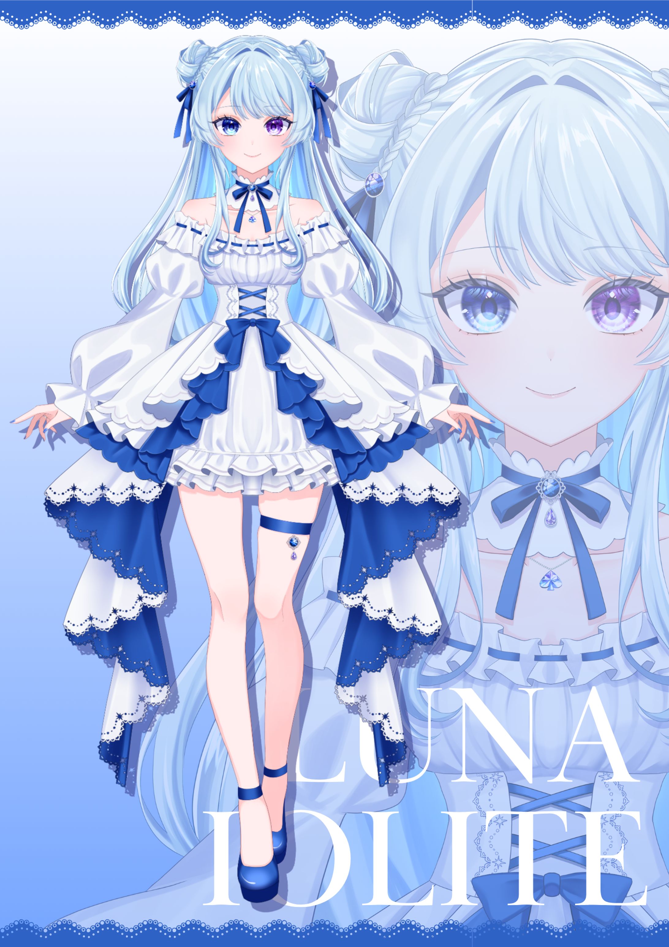 【Live2Dパーツ分けイラスト】ルナ・アイオライト-1
