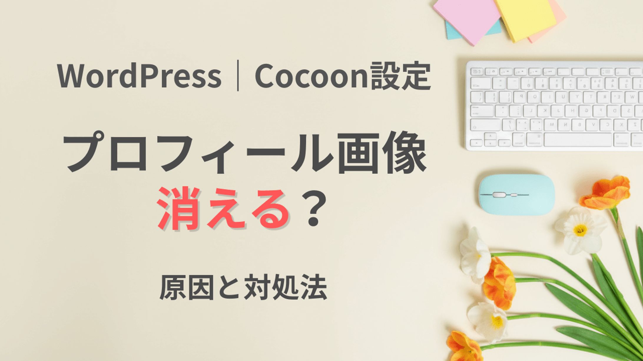 WordPress Cocoon設定　プロフィール画像が消える？原因と対処法｜ブログサムネイル-1