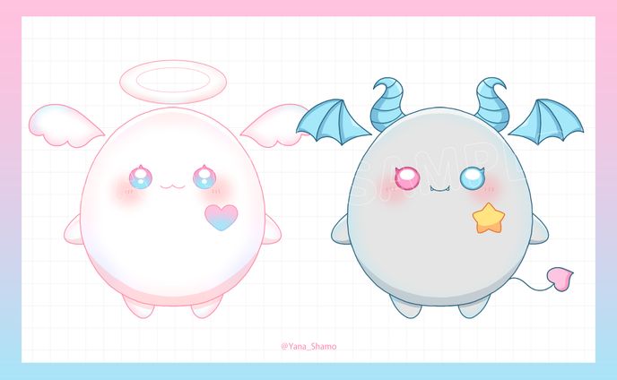 【work】山田なの様 川田ゆゆら様 たまご姿イラスト