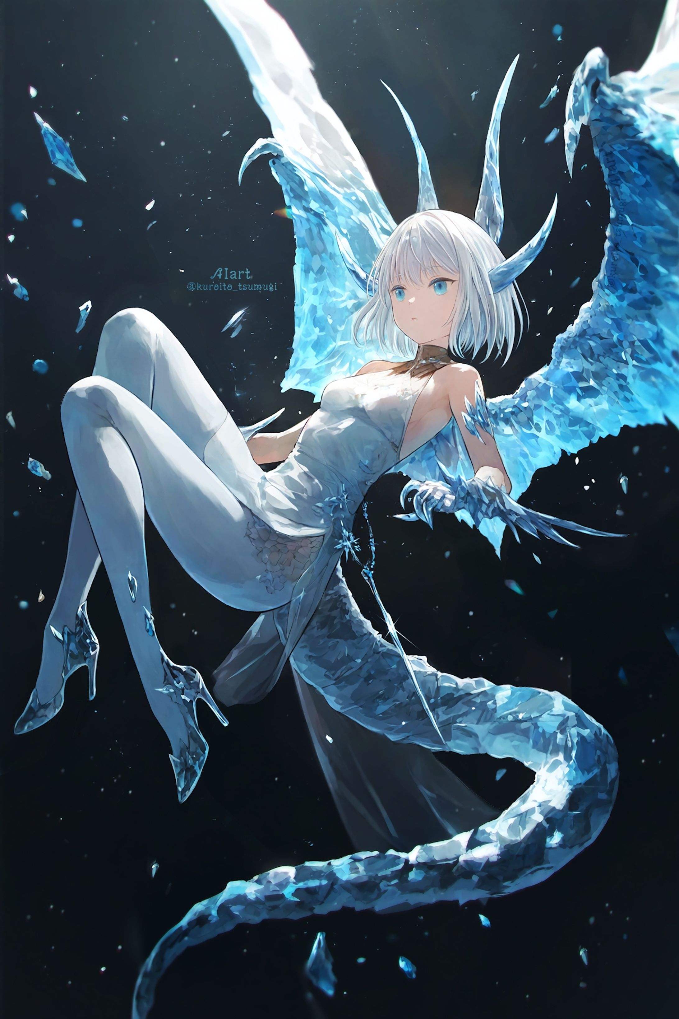 Crystal dragon girl│AIart-1