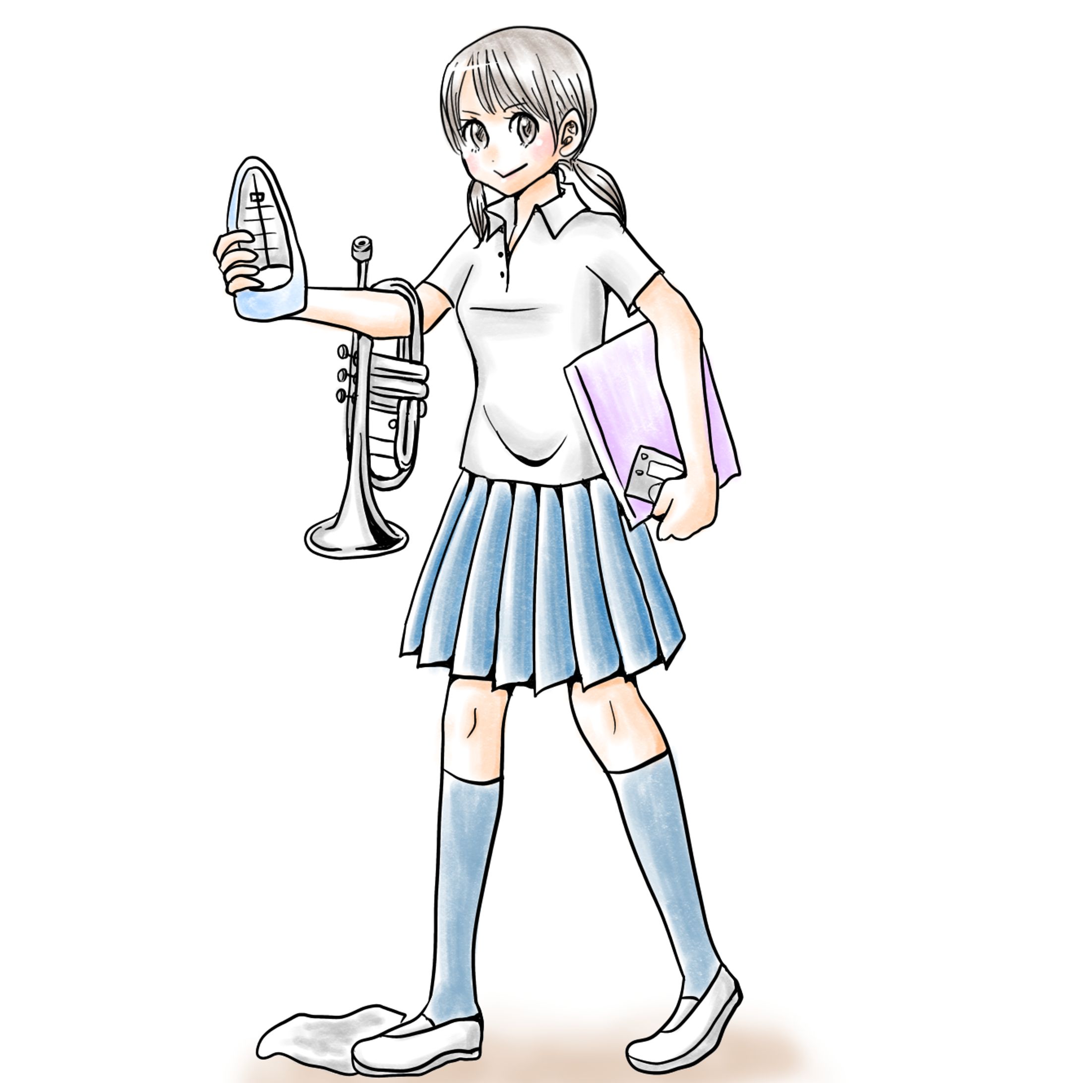 【イラスト】制服の女の子-1