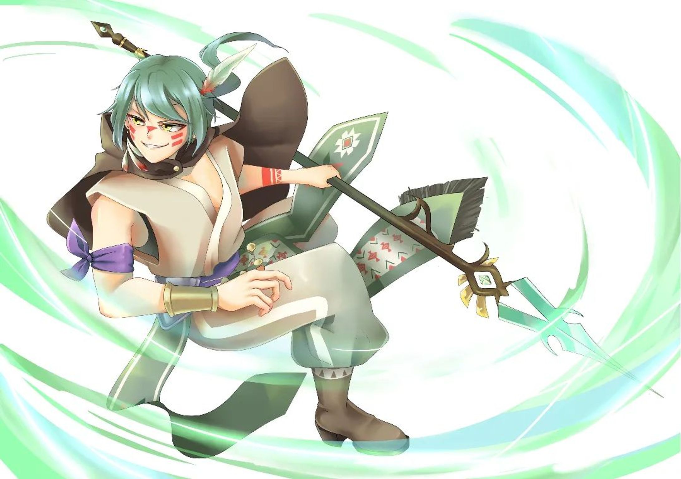 Original character belongs to my classmate (佐藤天音).

Character design class work ^^

#originalcharacter #oc #wind #warrior #lancer #anime-1