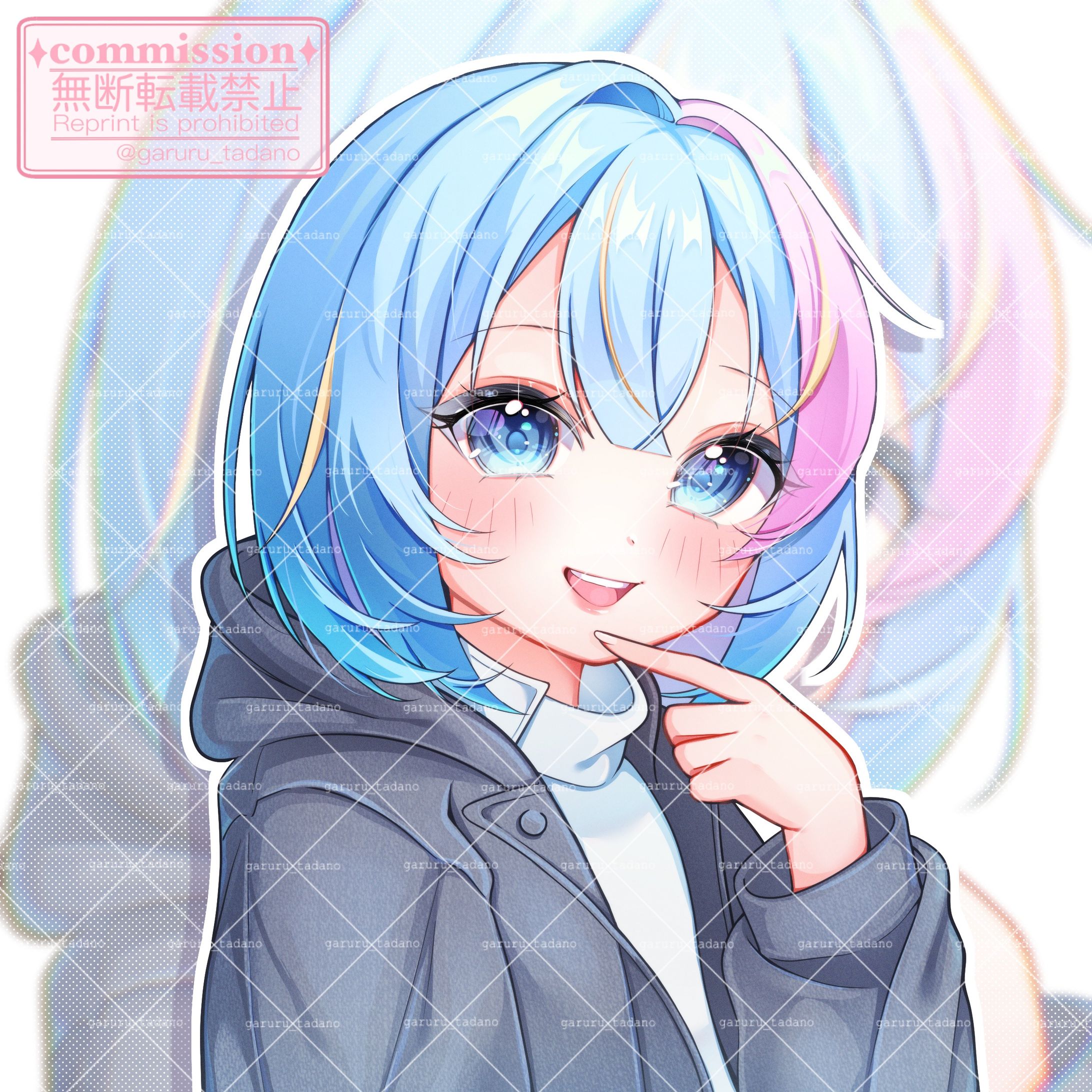 【胸上ブルー系】しぐの様  衣装、キャラクターデザイン-1