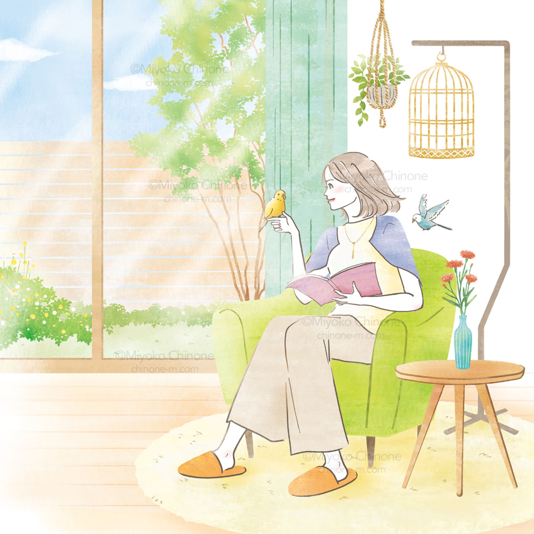 三省製薬様 デルメッド通信の表紙イラスト　2026年初夏号-1