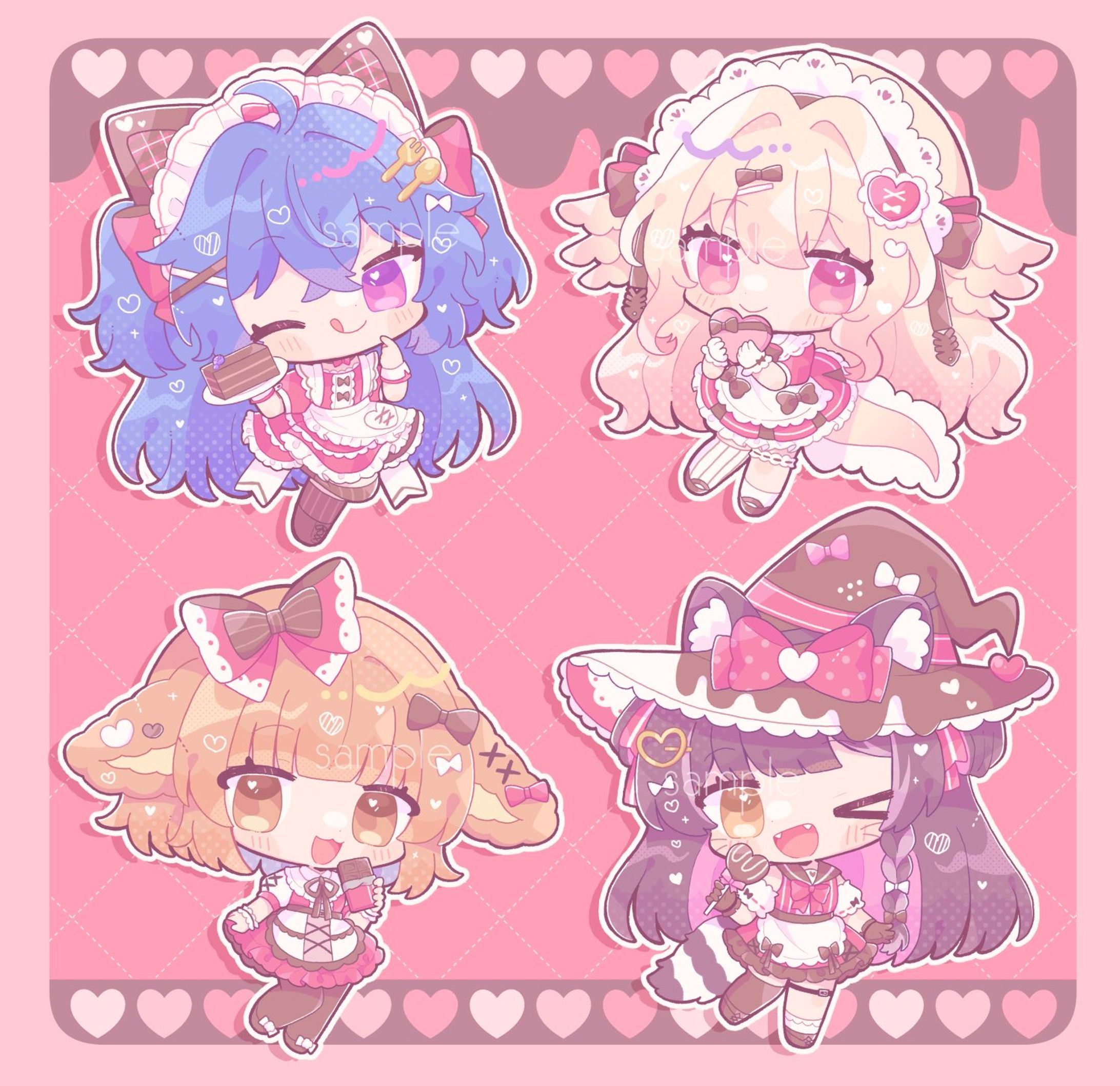 PixelLink様バレンタインSDイラスト4点-1