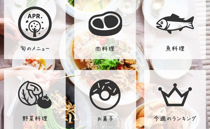 LINE料理レシピアカウントのリッチメニュー