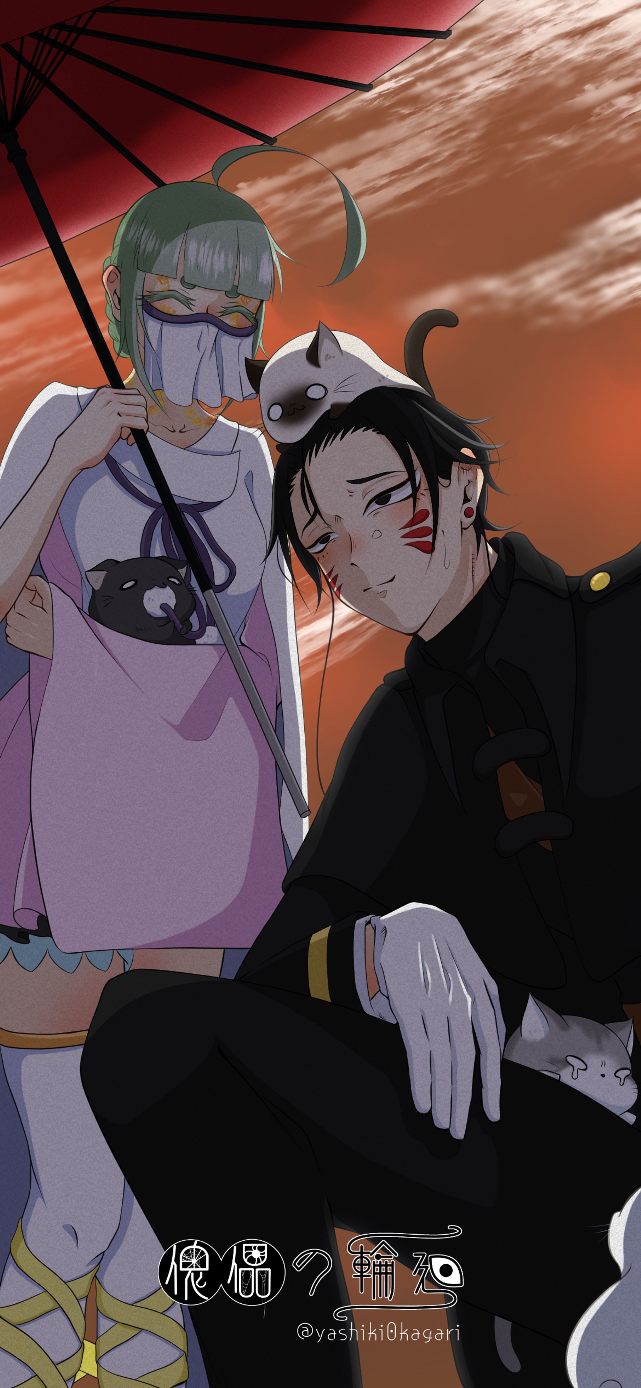 黒斗&透蘭_iPhone12壁紙-1