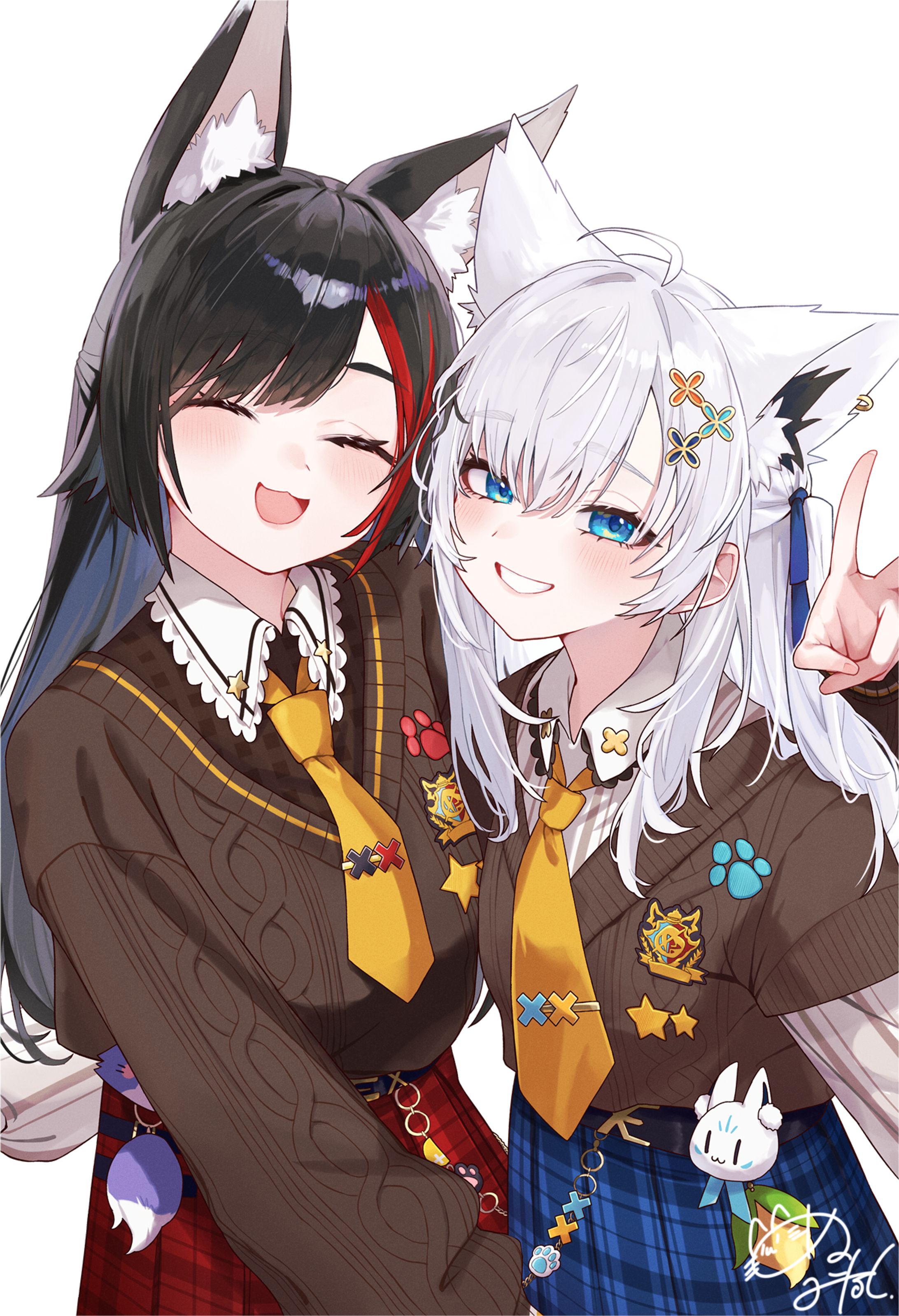 ホロライブ 白上フブキ様 大神ミオ様 Fan art-1