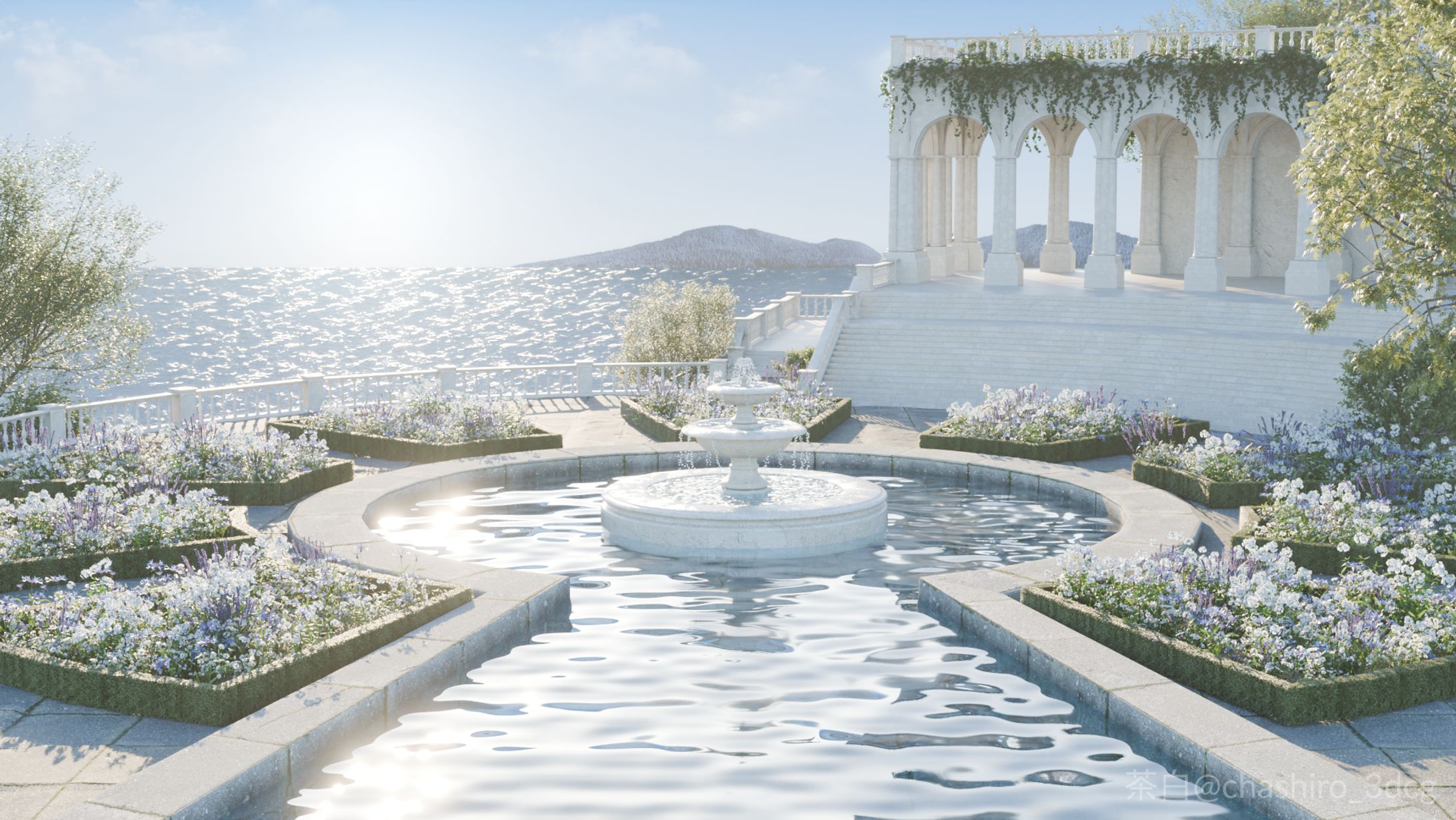 海を望む石の庭園-1