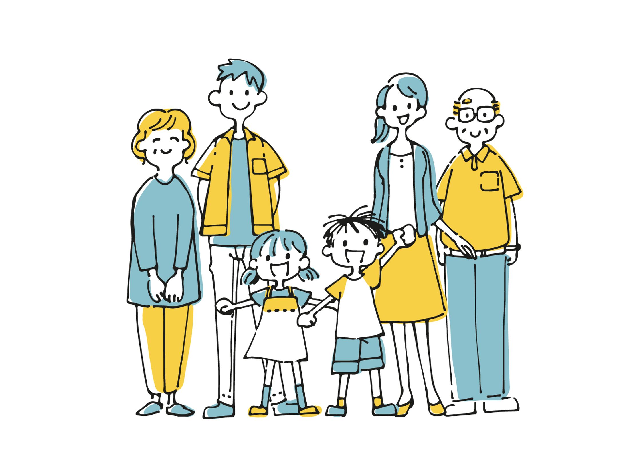 6人家族のイラスト-1