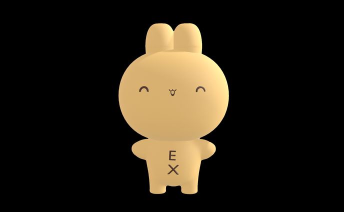 EXちゃん　3Dモデル　三面図