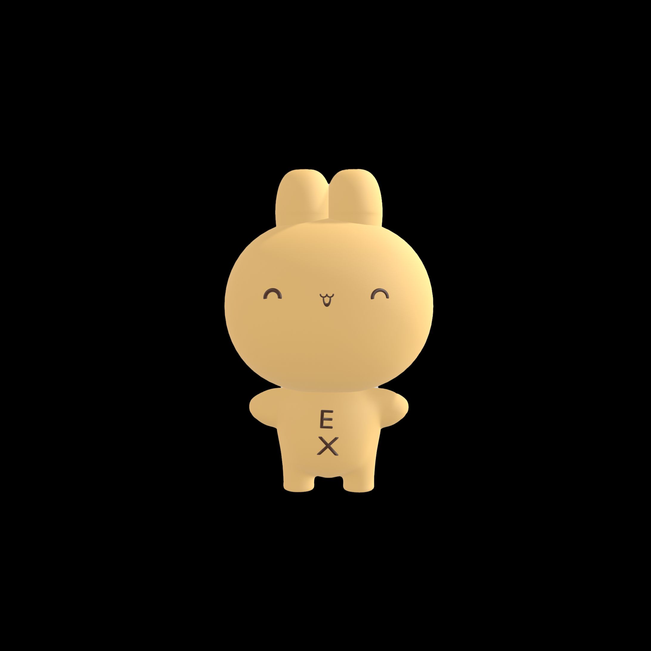 EXちゃん　3Dモデル　三面図-1