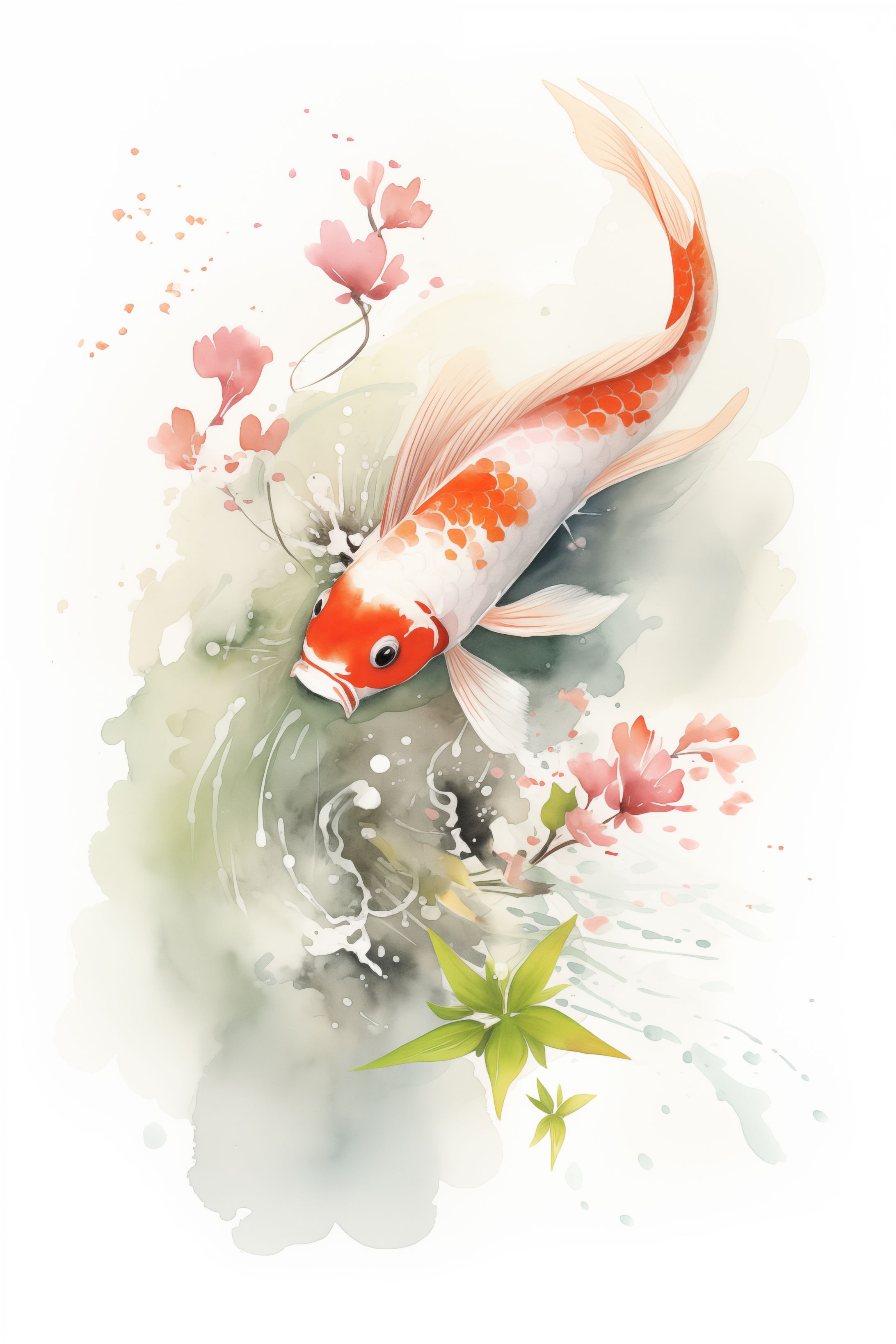 illustration_水彩_鯉-1