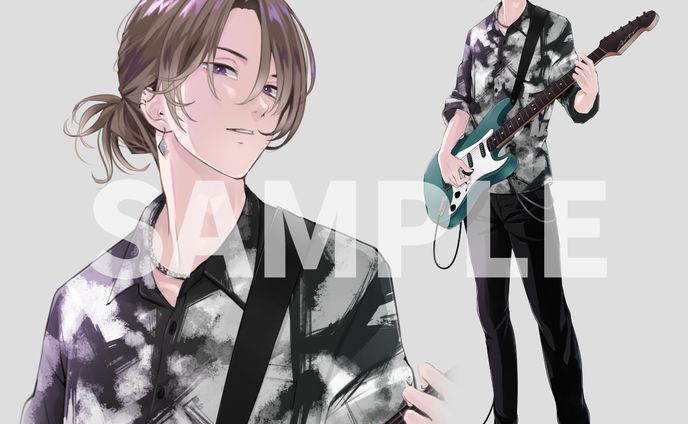 ギターを持った男性キャラクター