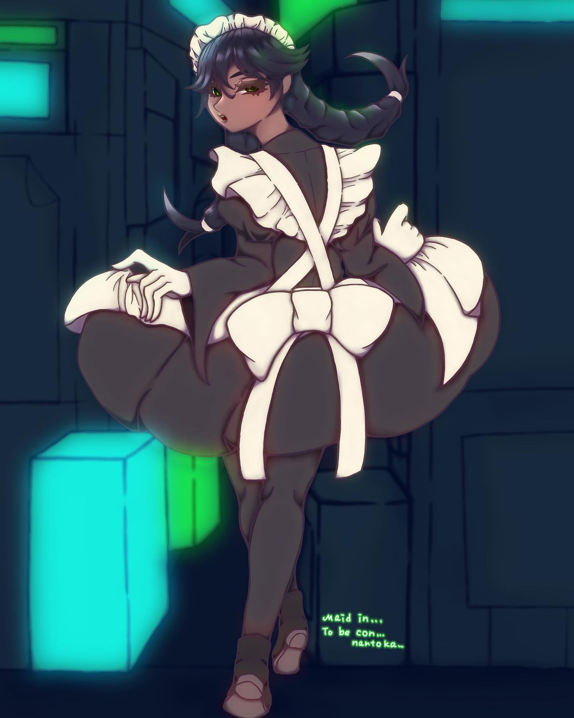 #illustration #illust #maid #neon-1