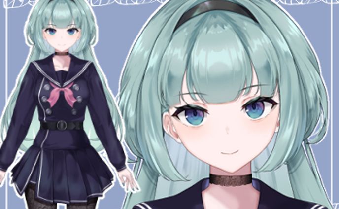 【Live2Dモデル】碧髪セーラーの女の子