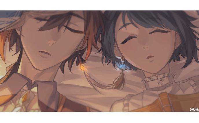 [Fanart] Zhongli and Xingqiu