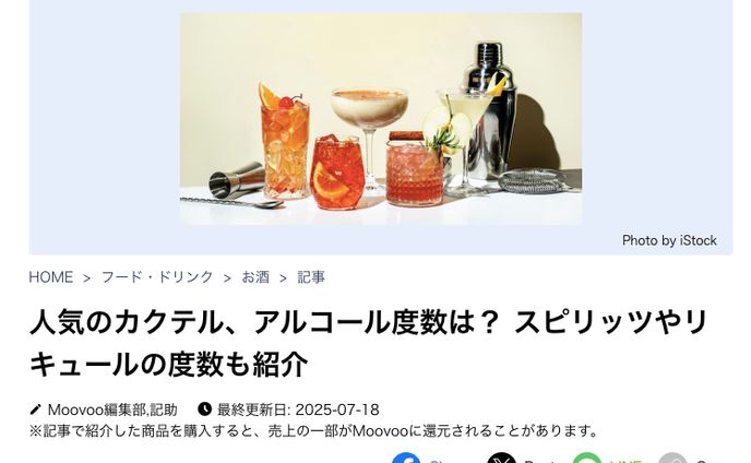 SEOリライト「カクテル 度数」
