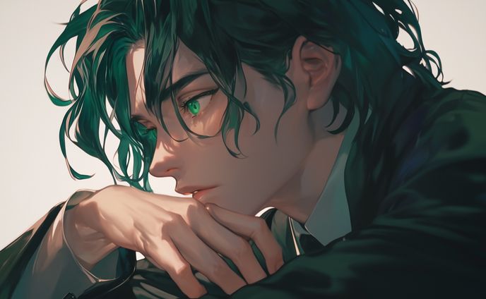 【イラスト】リアルタッチの美青年②
