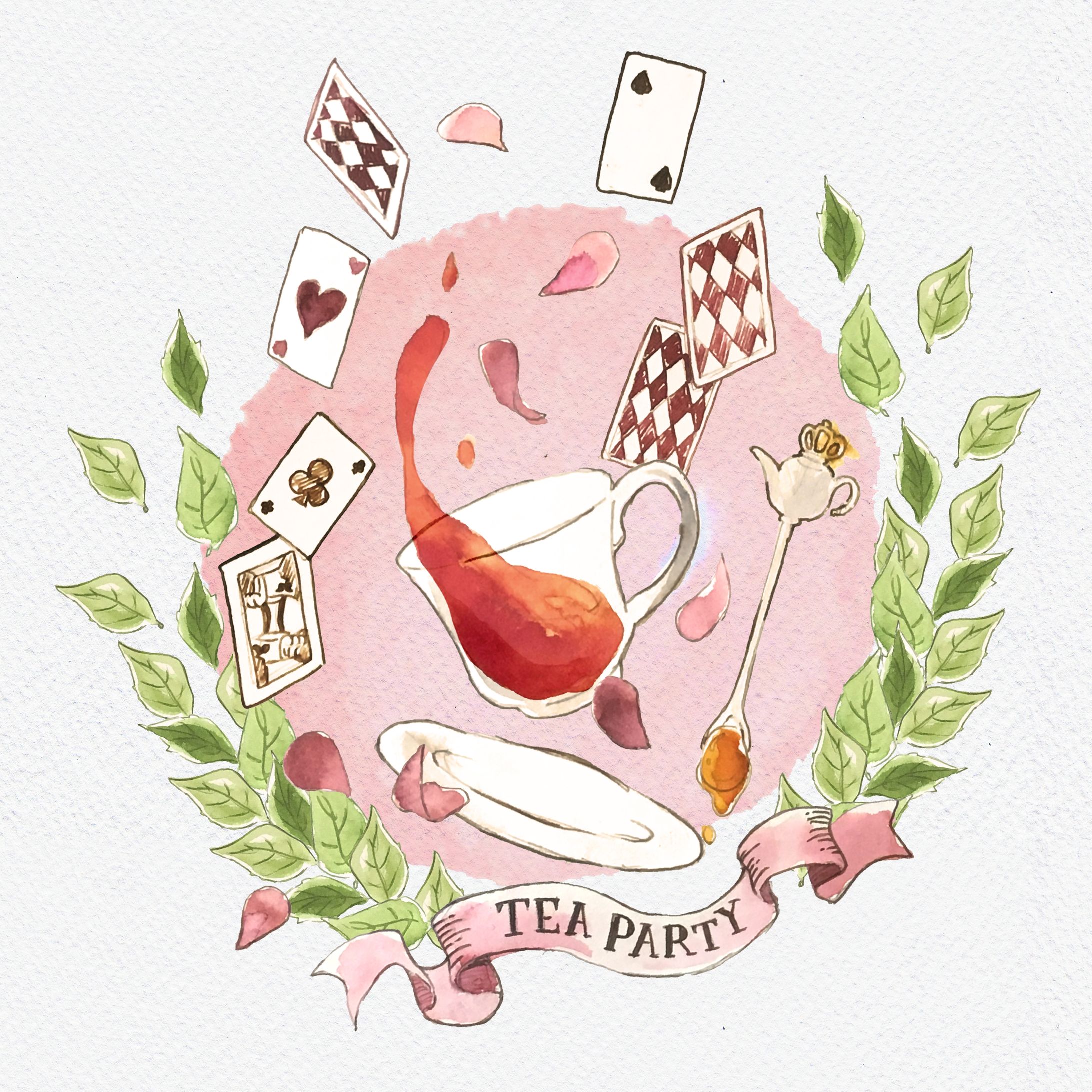 【水彩イラスト】TEA PARTY-1