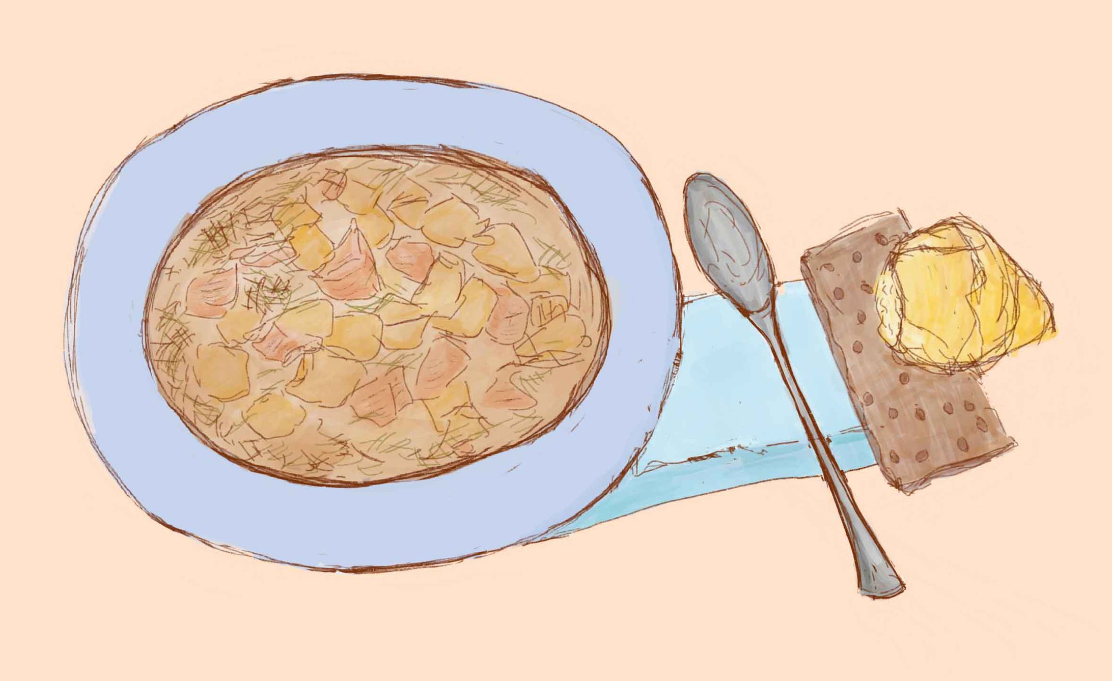 ジャガイモとサーモンのスープ-1