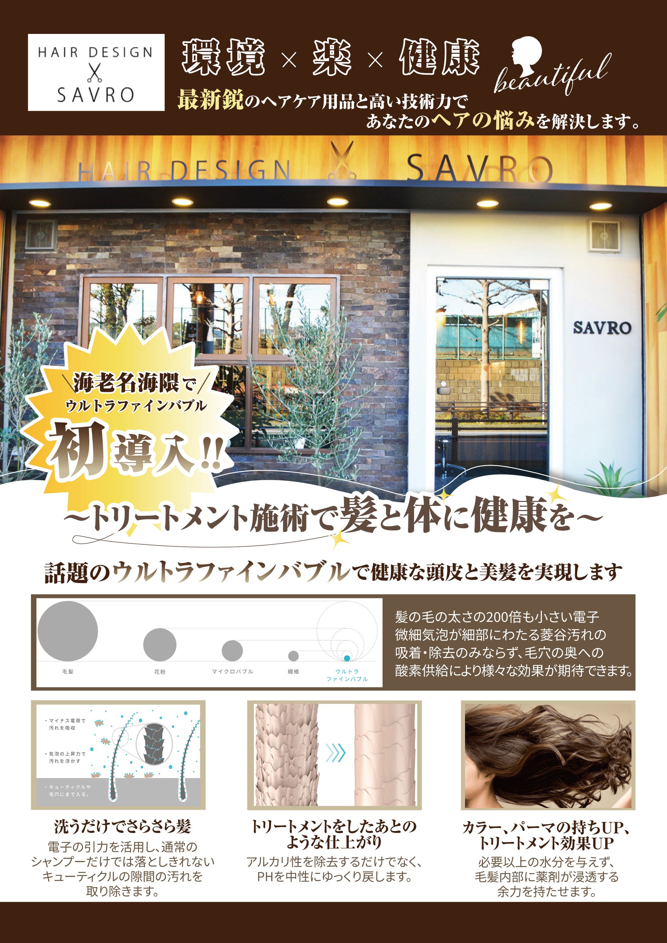 「実績」SAVRO様 美容室チラシ両面 -1