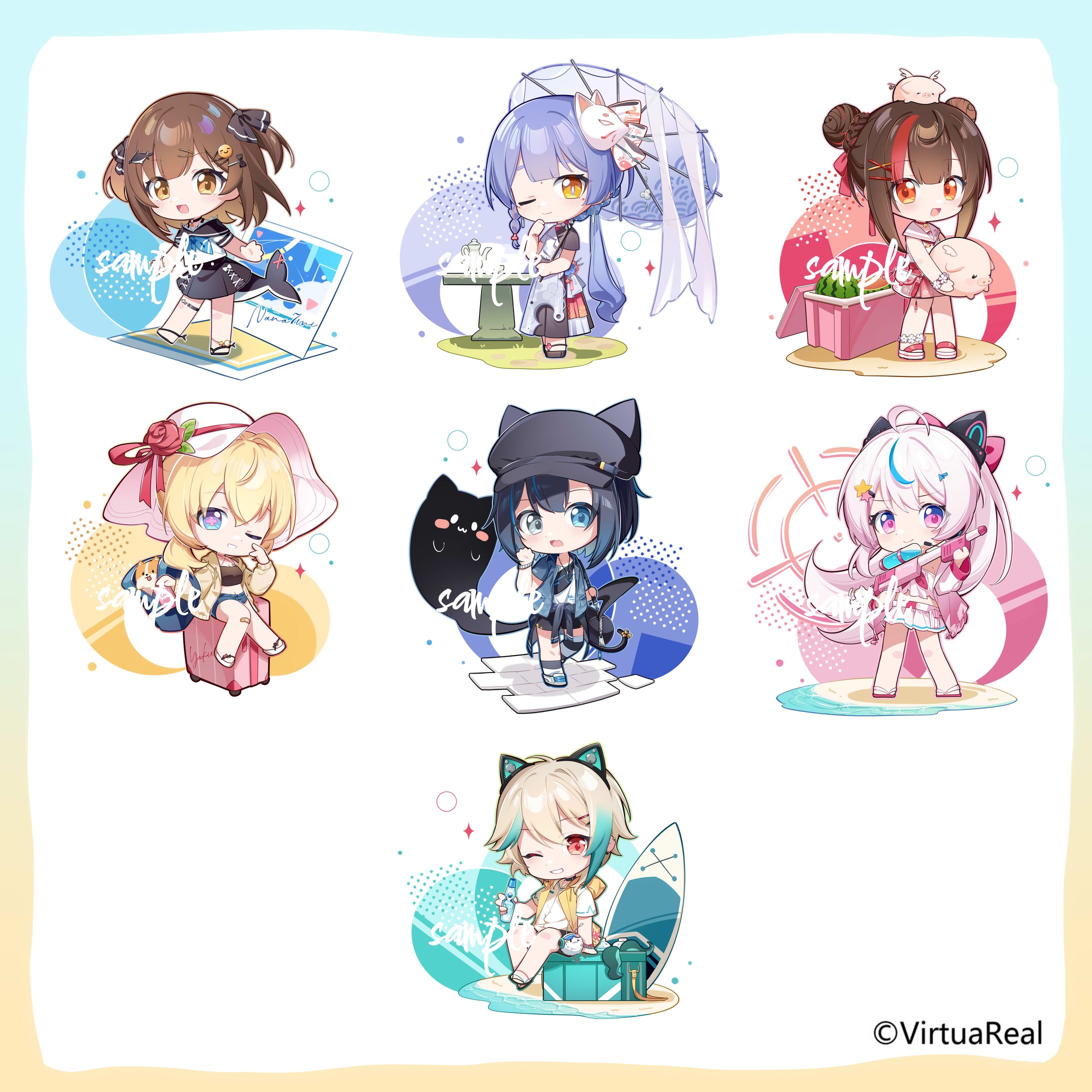 VirtuaReal様「夏日パーティー SDイラスト」-1