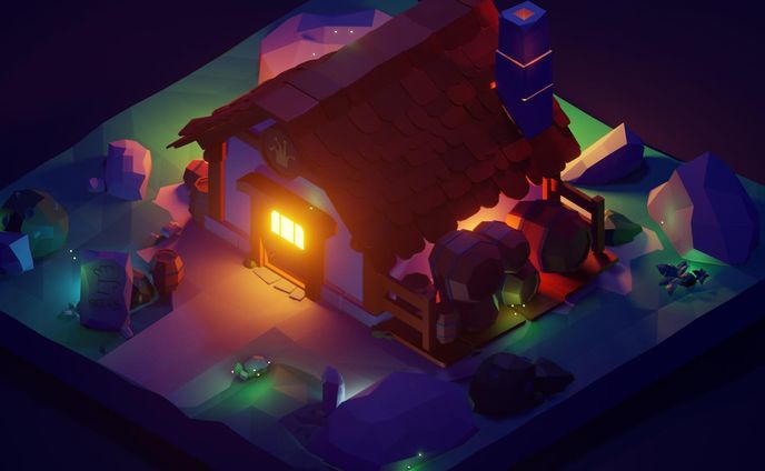 EEVEE and cycles render and the image I used as inspiration. Now for day time! #blender #blender3d #blendercommunity