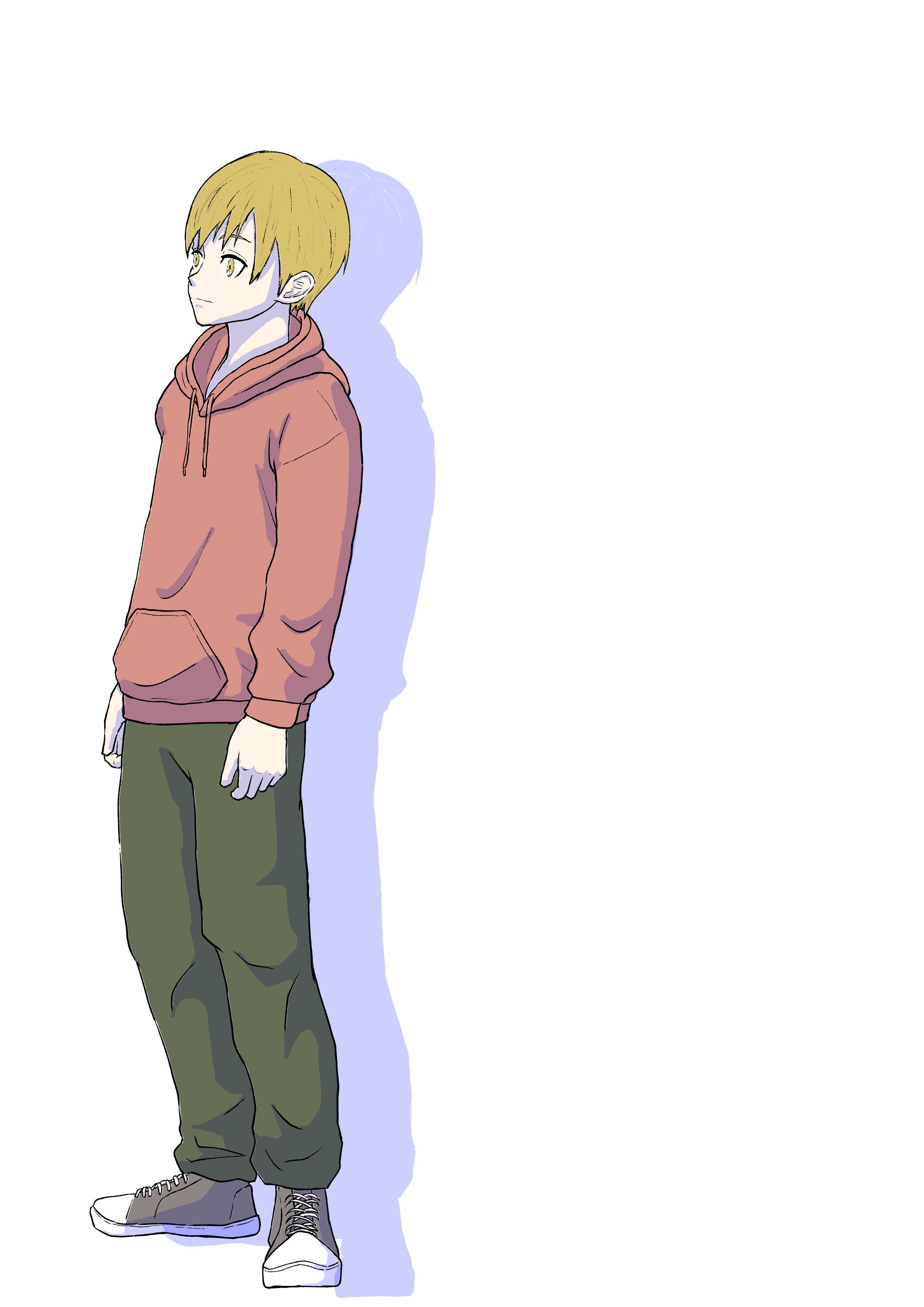 フードの少年-1