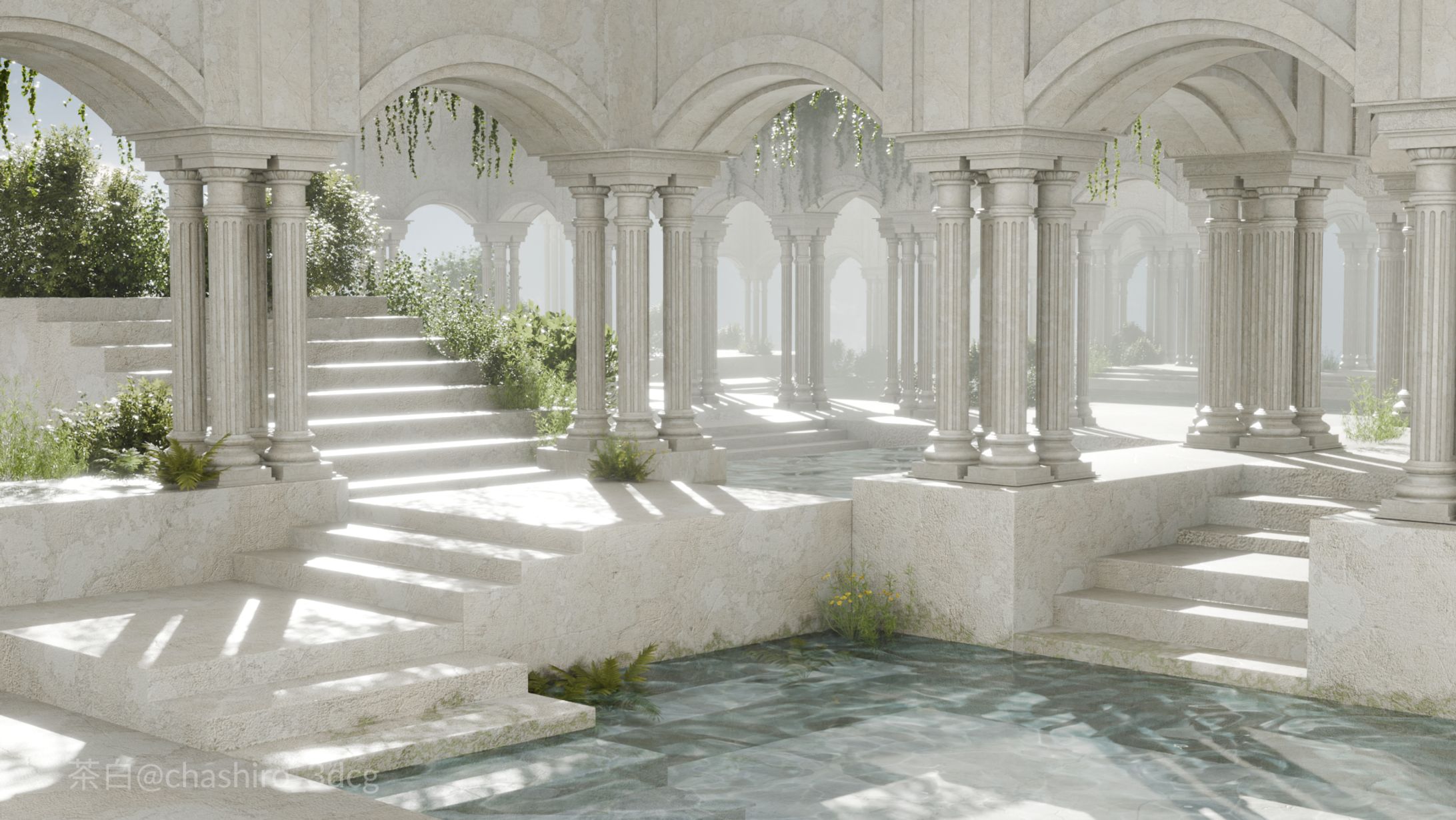 白い神殿×朝の空気-1