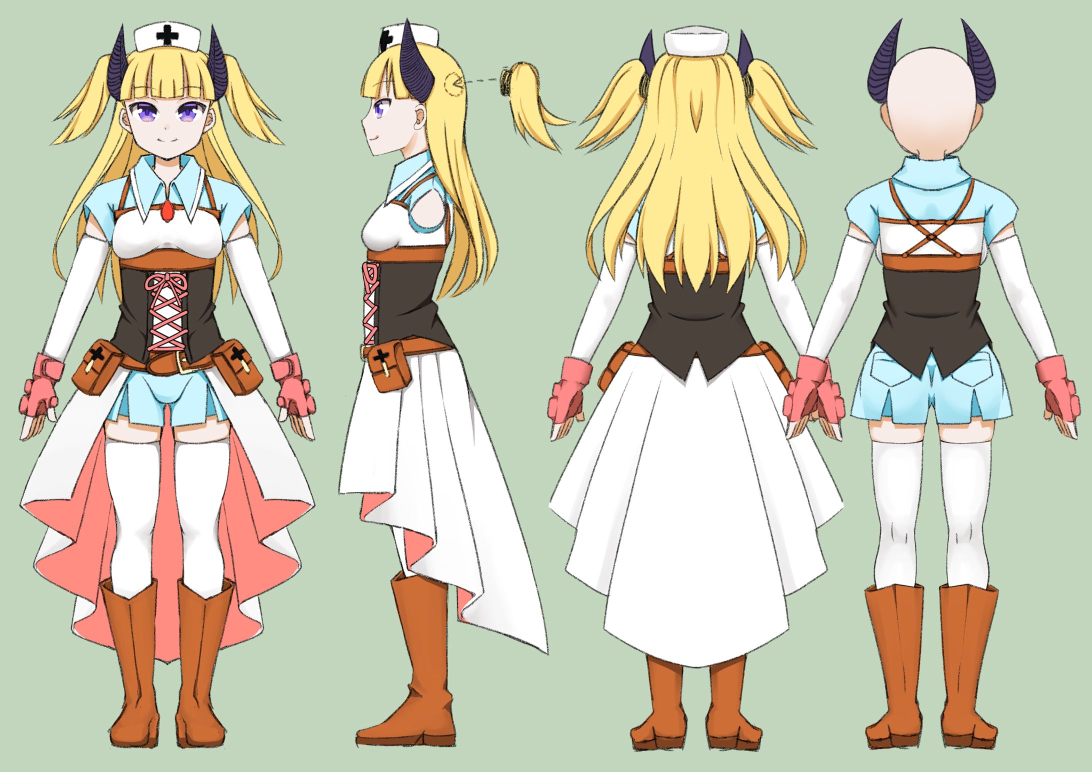 魔族の子キャラデザ三面図-1