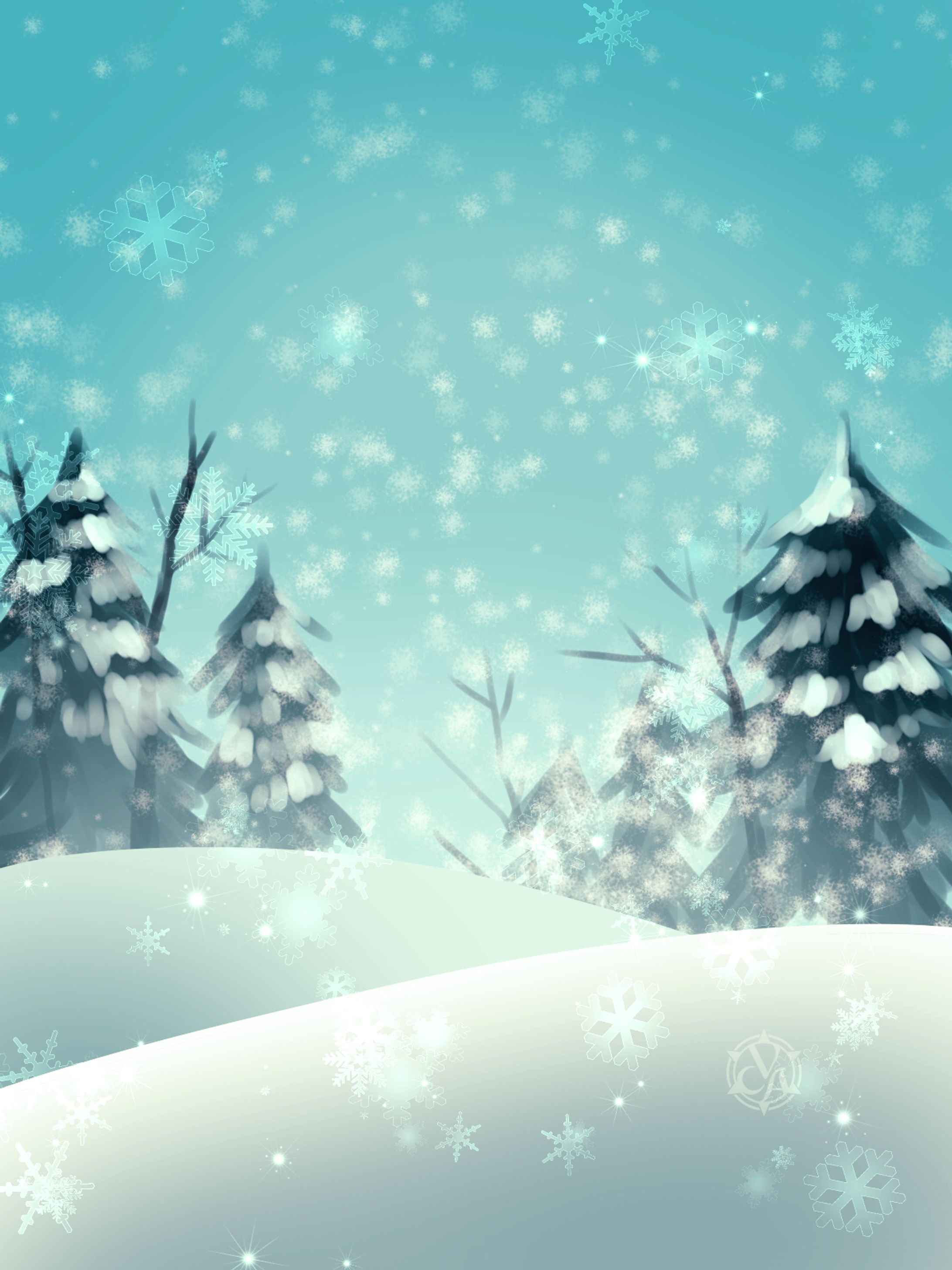 雪景色背景(縦)