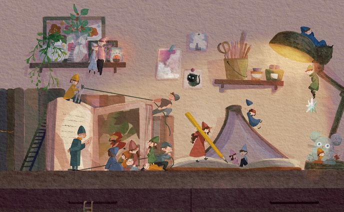 つくしブックカバー展・展示作品