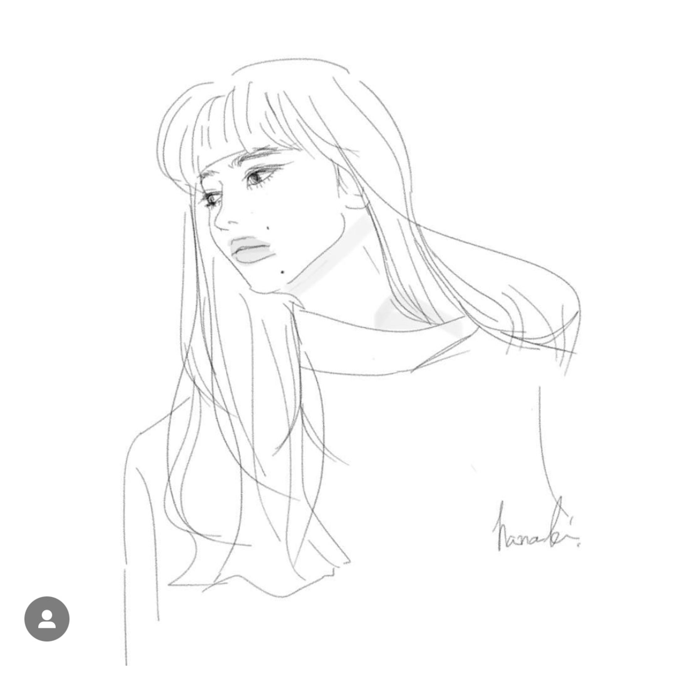 線画　似顔絵-1